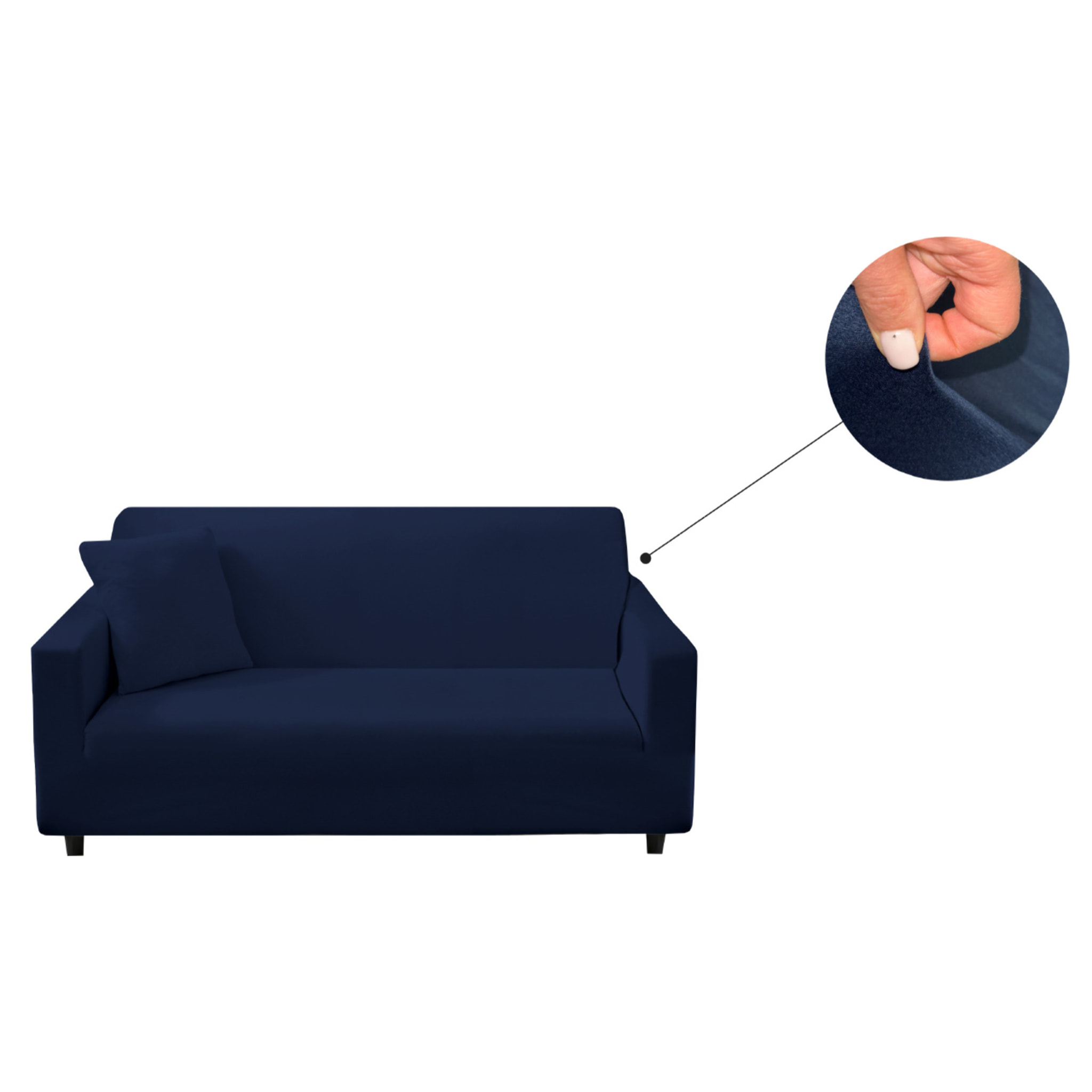 Copridivano 4 Posti Elasticizzato In Tinta Unita Per Divani Lineari e Componibili Modello Perfetto Blu