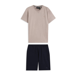 Completo sportivo in cotone con t-shirt e bermuda