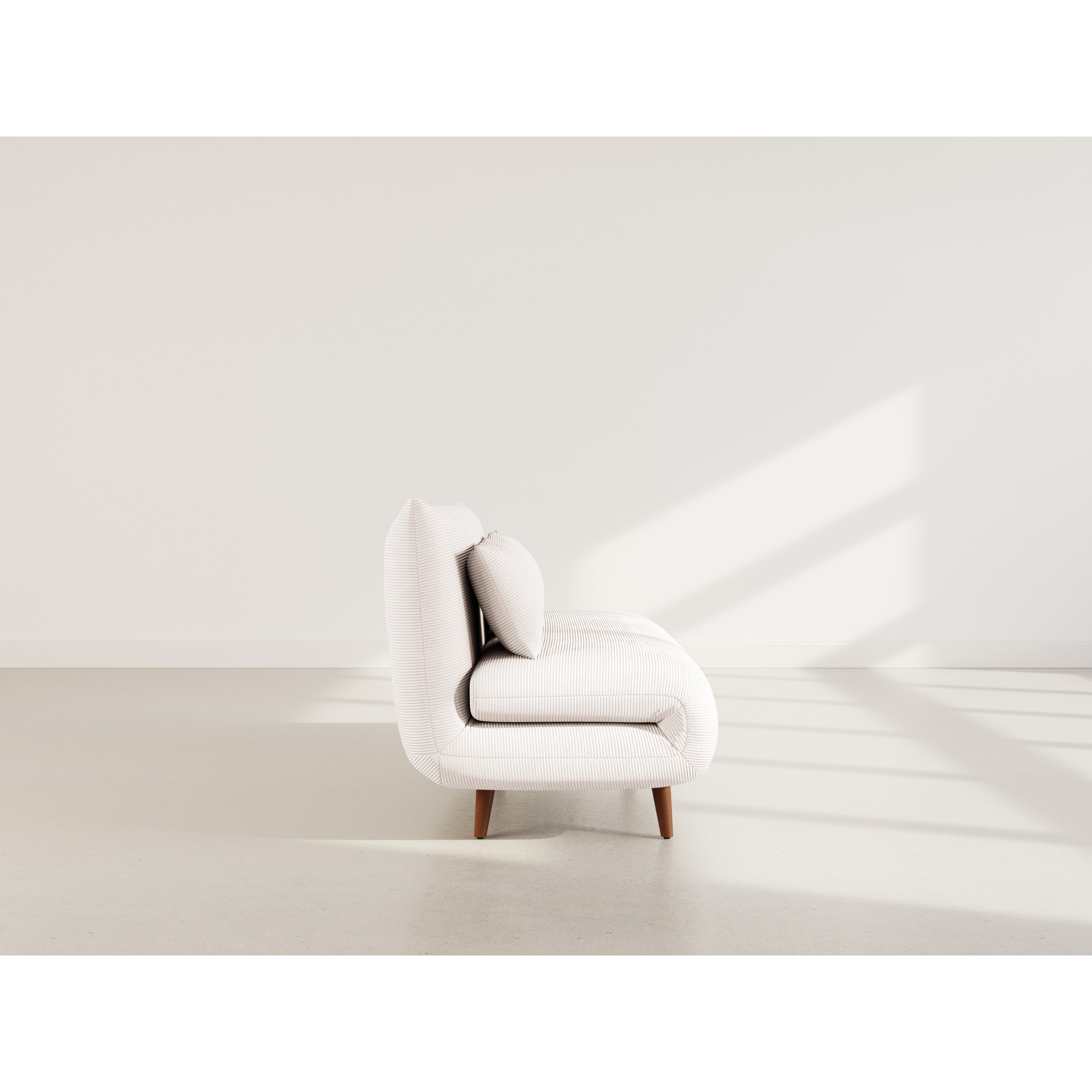 Lumi - Banquette convertible clic-clac 2 places en velours côtelé - Beige