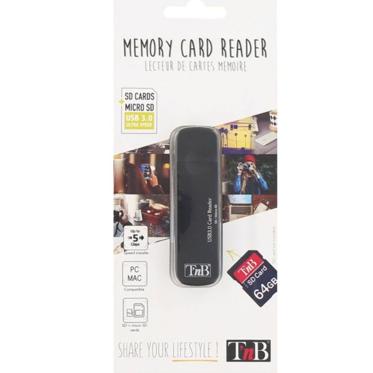 Lecteur de carte mémoire TNB Carte mémoire USB 3.0