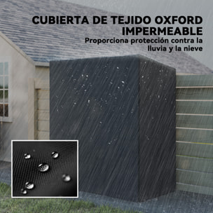 Estante de Leña Metálico, 140x70x154 cm, Leñero Exterior con Cubierta Impermeable 600D Oxford, Marco de Acero, Soporte para Leña de Chimenea, Carga 300 kg, para Jardín, Terraza