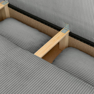 Banquette convertible 3 places velours côtelé avec coffre SELMA
