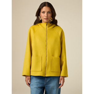 Oltre - Short coat with hood - Amarillo