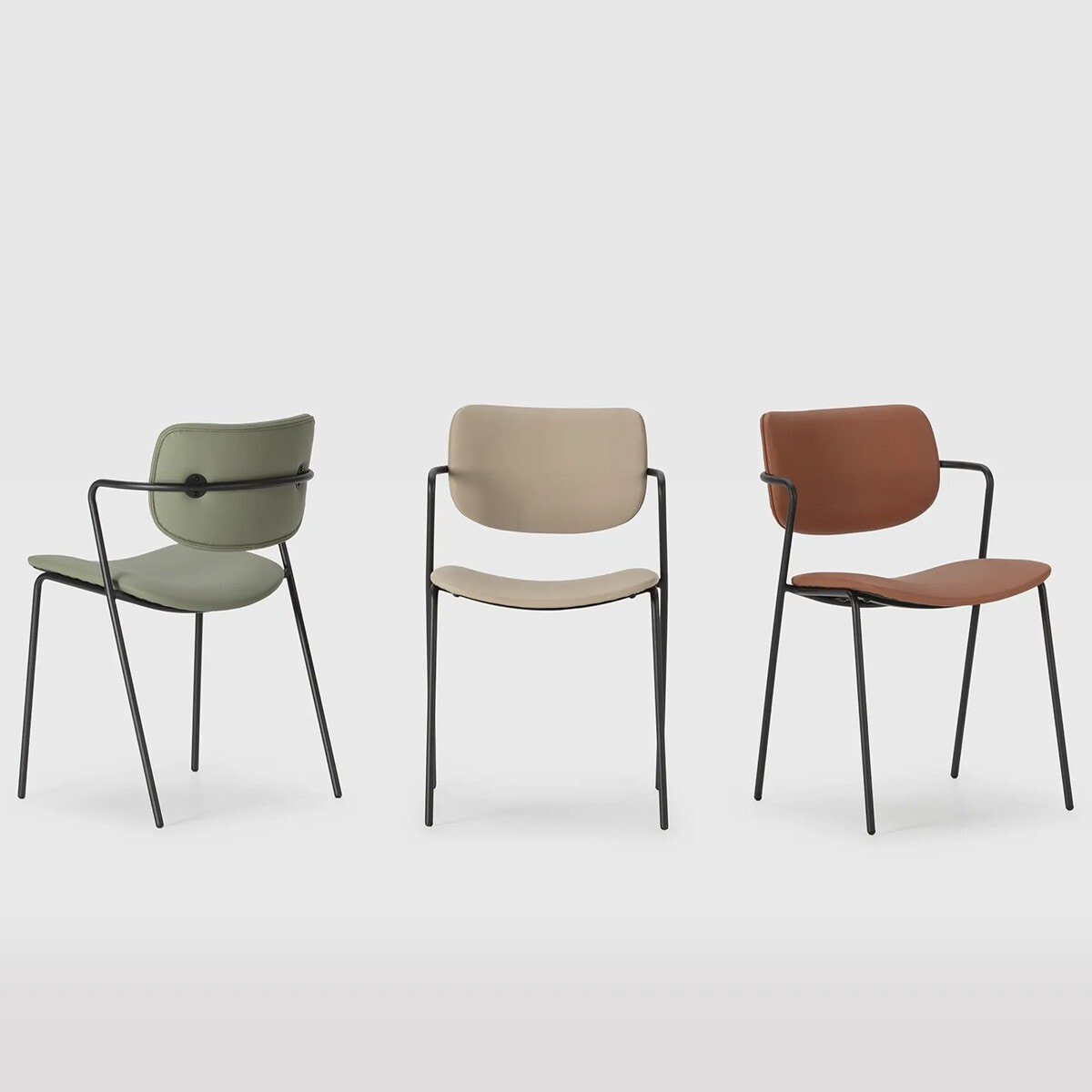 Lot de 2 chaises en simili cuir - SKANDI