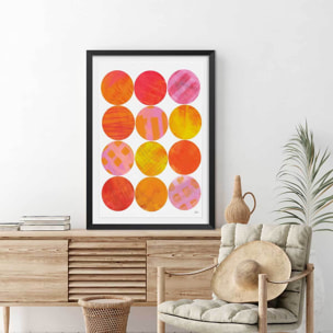 Poster sun shine circle Affiche sous cadre noir
