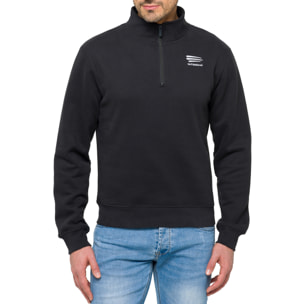 Felpa REEF con zip in cotone Nero