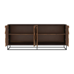 Buffet 4 portes en bois d'acacia et bois recyclé - Krabi