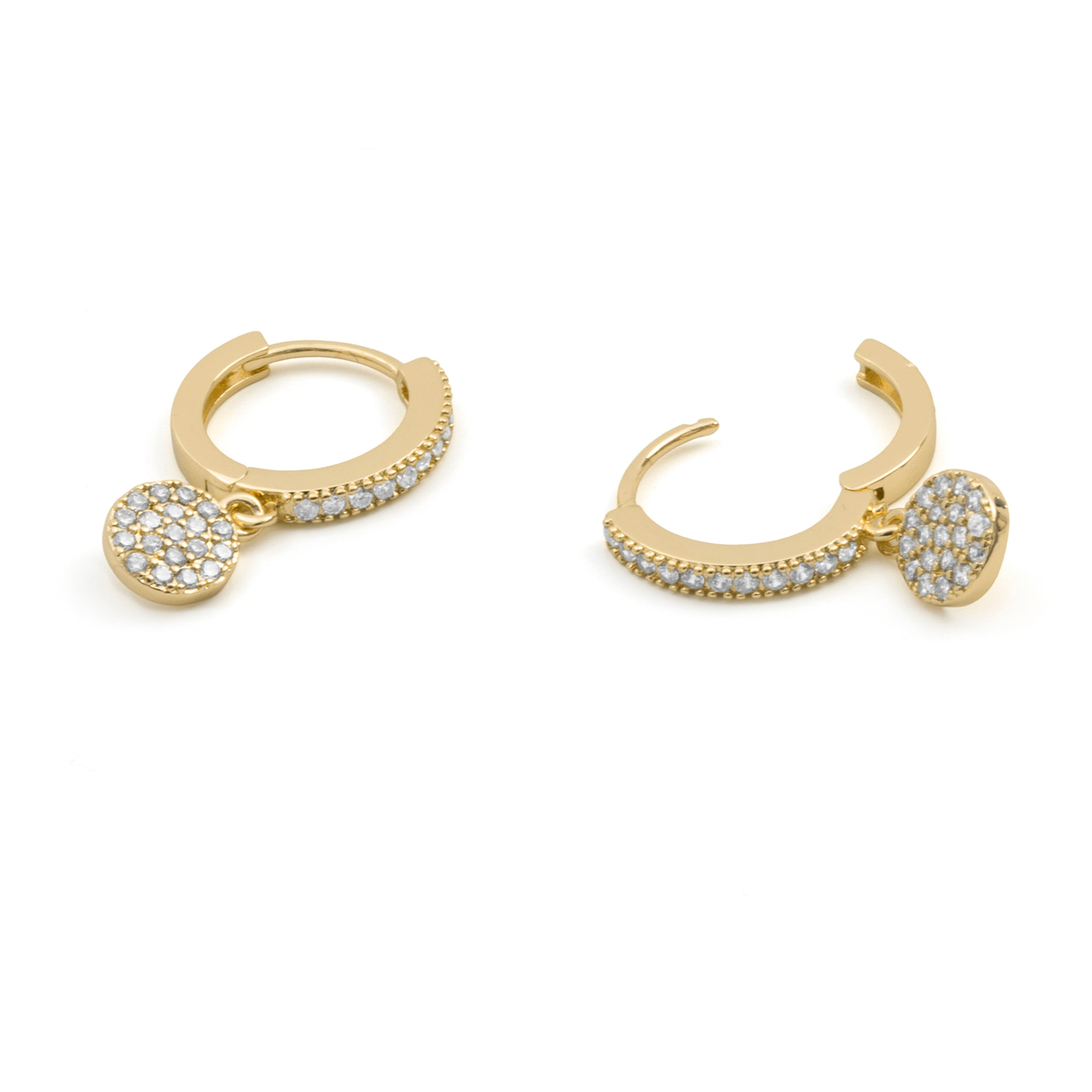 Pendientes de Circonita Brillante acabado en oro amarillo de 18k