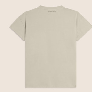 T-shirt con Maniche ad Aletta e Logo Ricamato