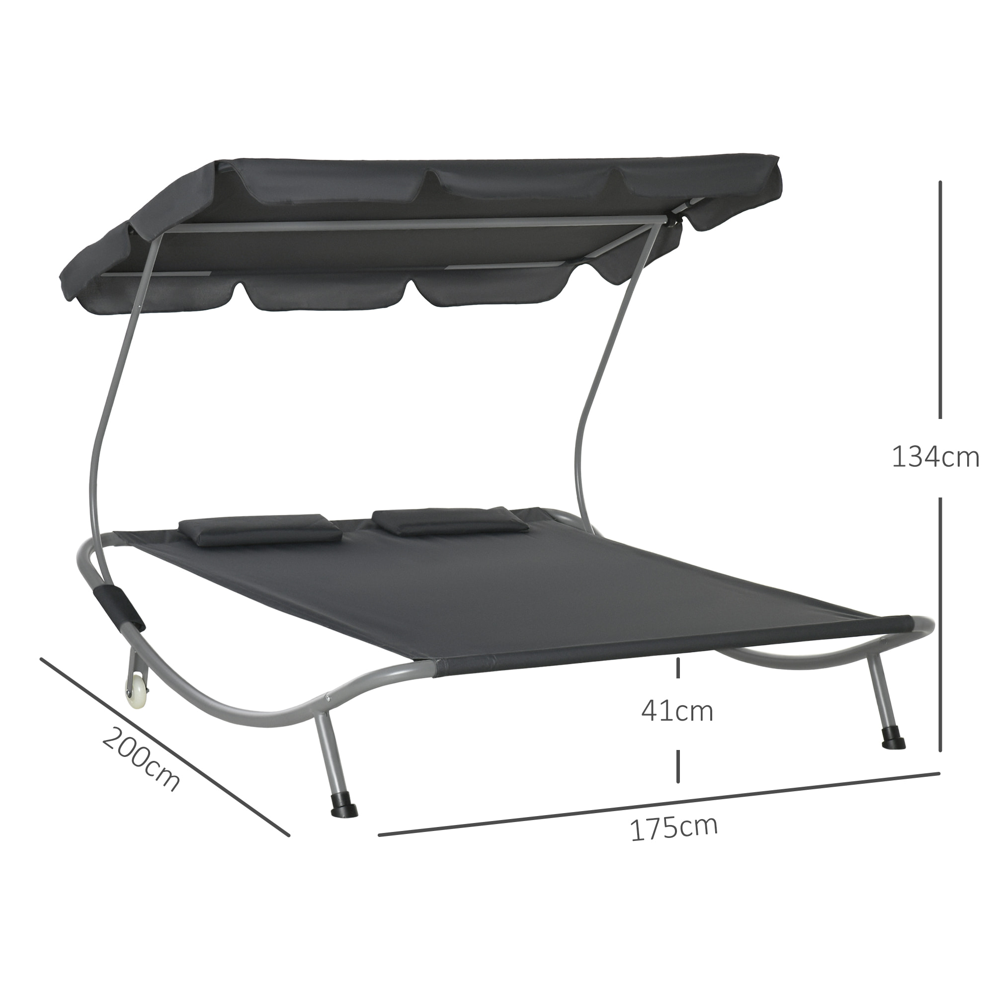 Bain de soleil 2 places – Toit réglable – Grand confort