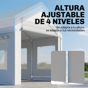 Carpa Garaje Portátil 3x6 m, Garaje Exterior para Coche Impermeable con 2 Puertas Enrollables y 6 Ventanas, Altura Ajustable, Marco Acero Galvanizado, UPF30+, Cobertizo de Almacenaje, Blanco