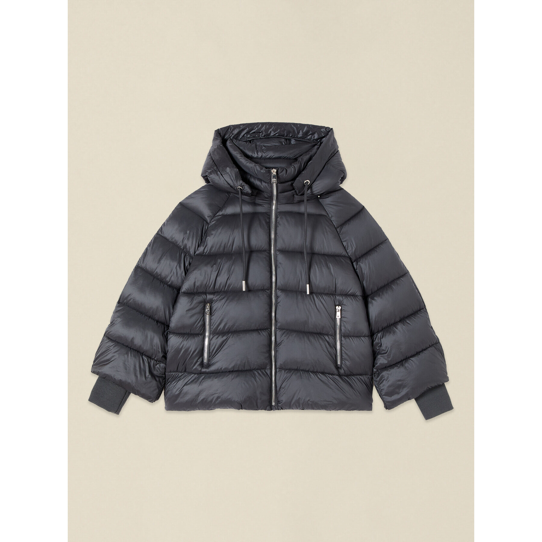 Oltre - Piumino in nylon con cappuccio - Grigio