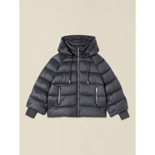 Oltre - Piumino in nylon con cappuccio - Grigio