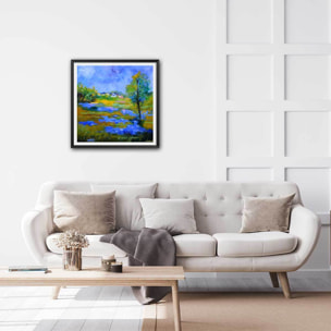 Affiche  flaque Affiche + cadre en bois - Noir