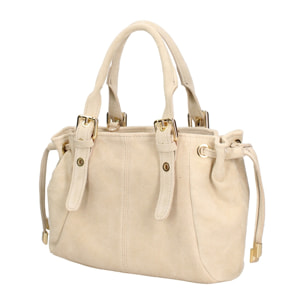 Borsa a mano da donna Made in Italy - Modello Elara Nova - Pelle scamosciata - 14.0 x 8.0 x 25.0 cm