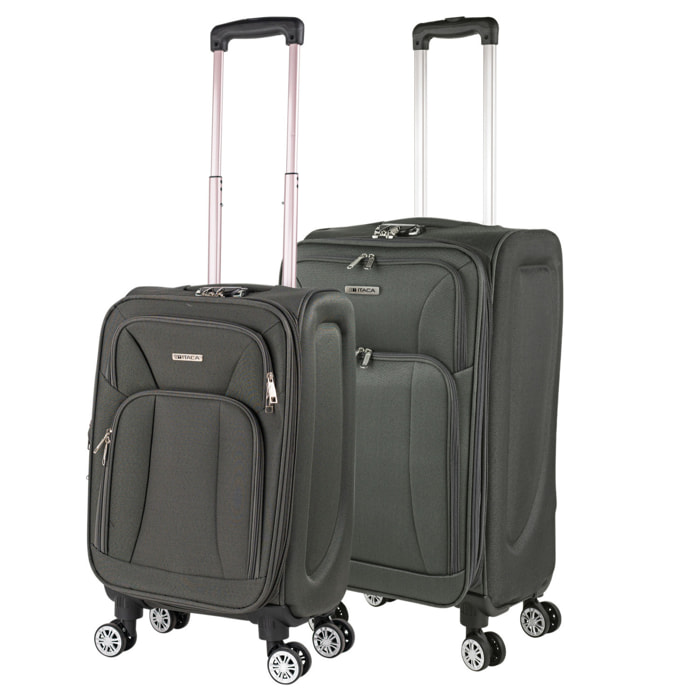 Juego De Maletas Semi-Rígidas Eva Itaca Bergamo Gris