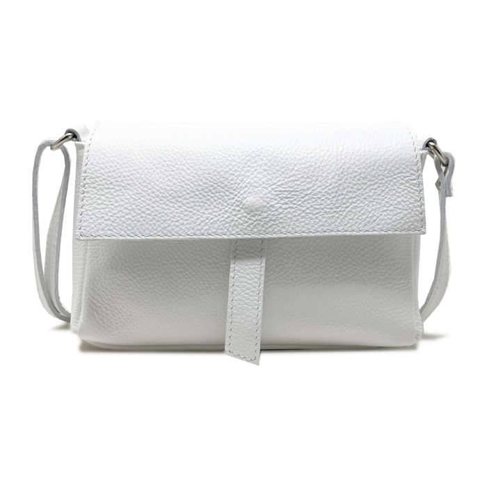 Chicca Borse - Tracollina Clutch Donna in Vera Pelle - Colore Bianco
