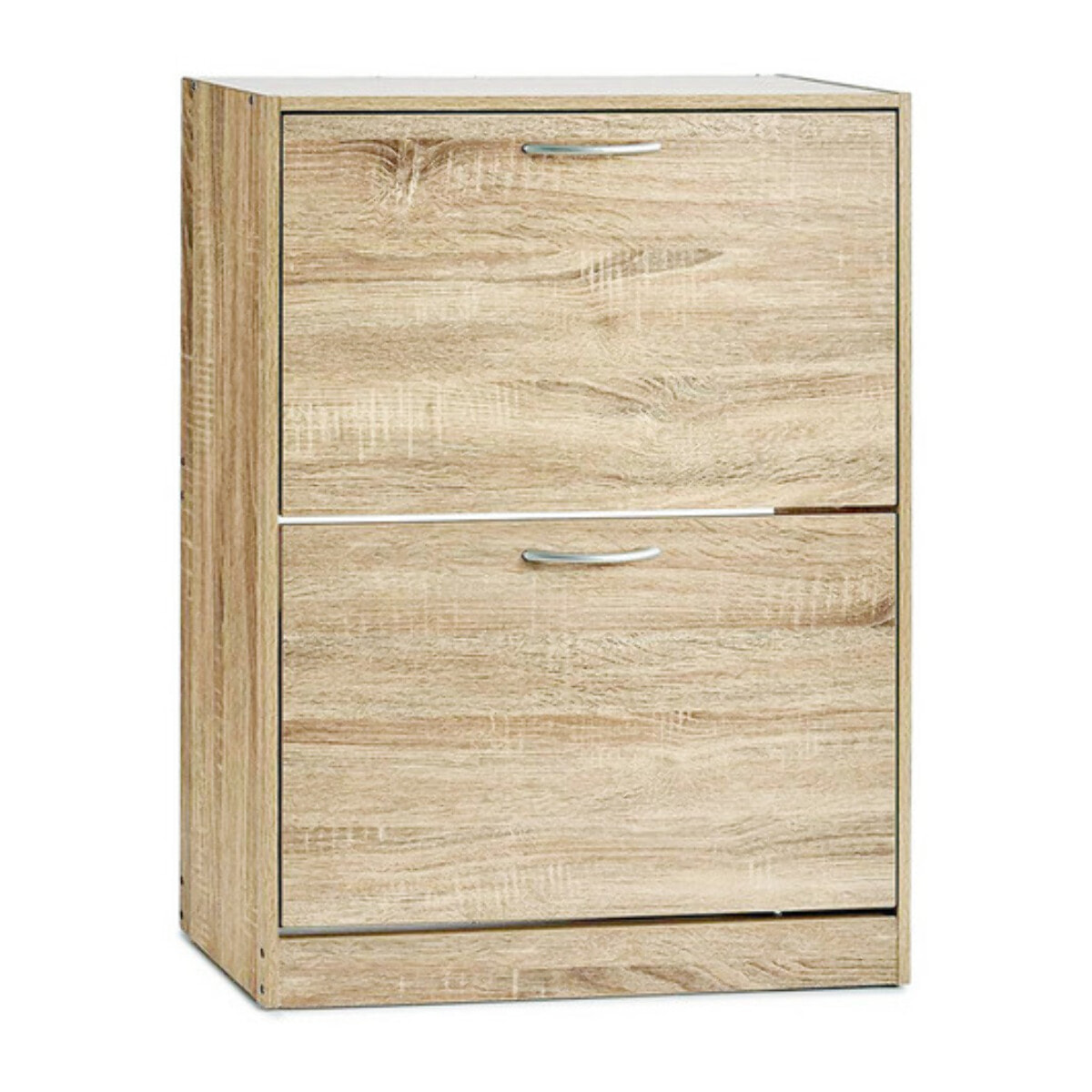 Scarpiera 2 ante salvaspazio in finitura rovere, mobile porta scarpe compatto fino a 12 paia, design moderno e funzionale, ideale per ingresso e corridoio, struttura resistente, facile da montare con istruzioni e accessori inclusi