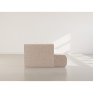 Onyx - canapé droit 4 places avec double méridienne - assise profonde - en velours côtelé - Beige