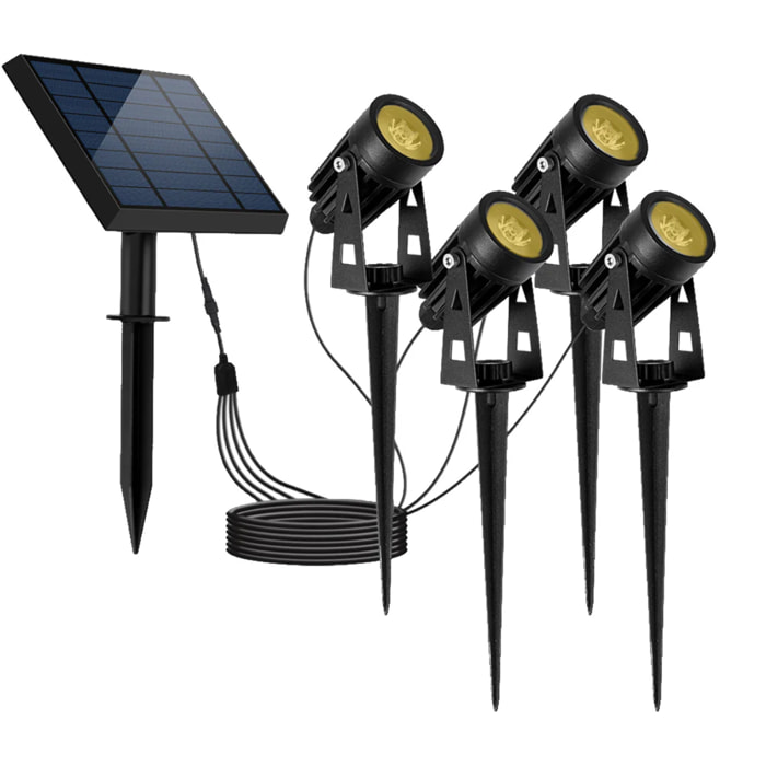 4 Spot solaire connecté ROUNDY Chaud 100LM