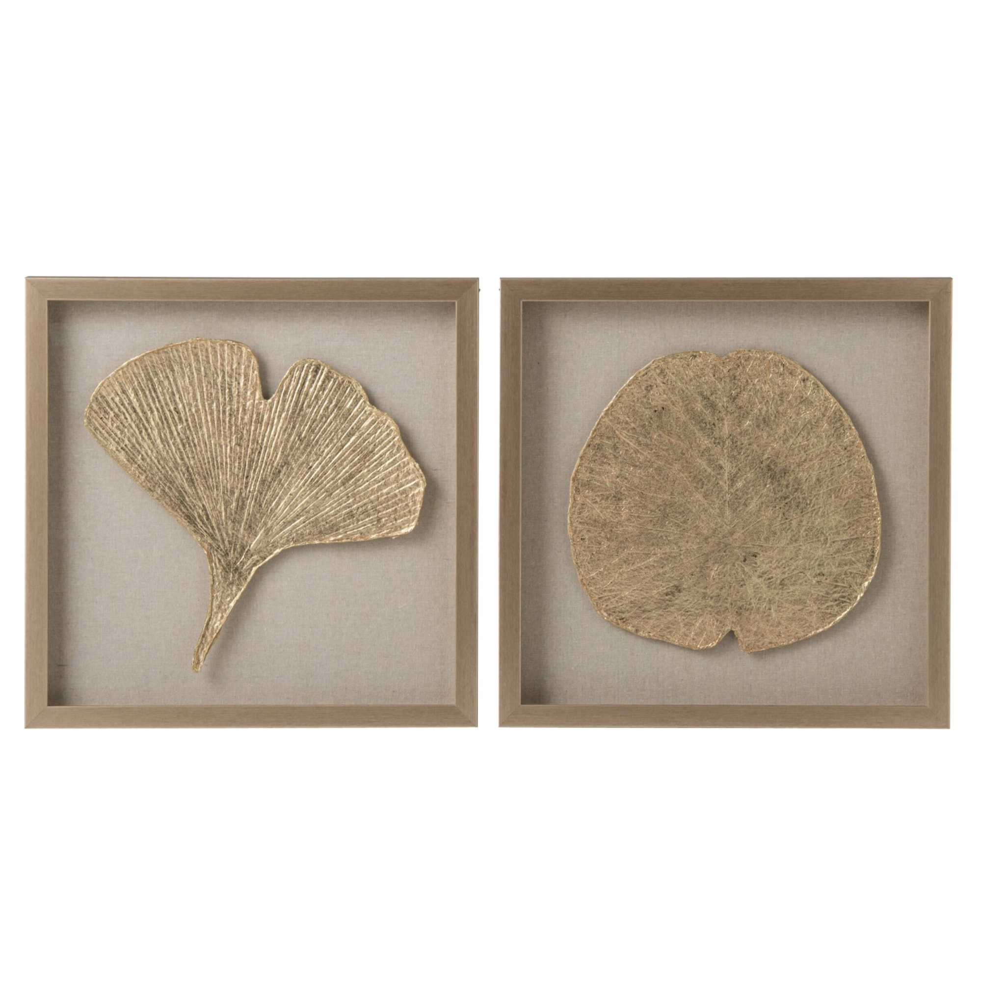 J-Line Tableau Polystyrène Doré Assortiment De 2