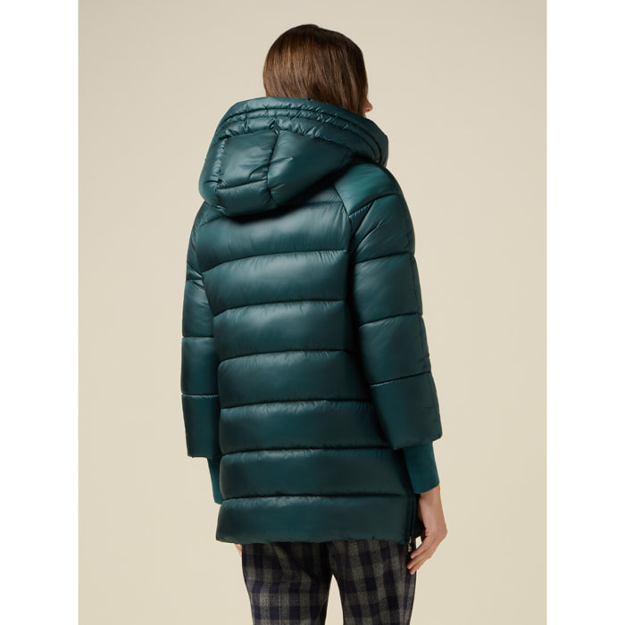 Oltre - Plumífero midi con capucha - Verde