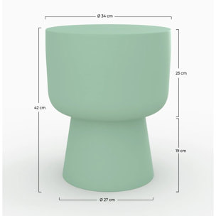 Table d'appoint ronde en métal vert D34 cm - Prisca