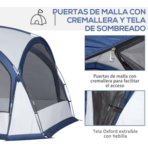 Tienda de Campaña para 6-8 Personas con 4 Mosquiteros y Tela Oxford para Camping