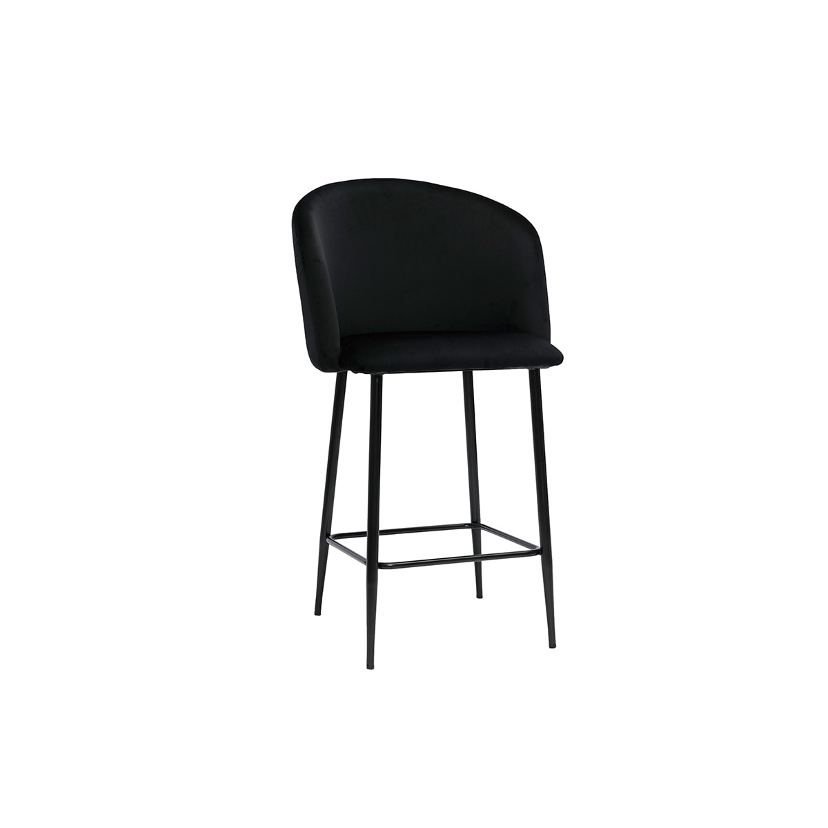 Tabouret de bar design en velours noir H68 cm VANITY