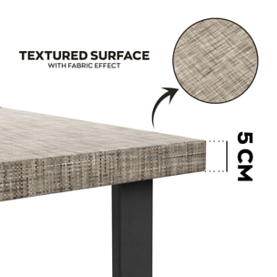 Fabri - Ripiano per Tavolo da Pranzo Rettangolare 220x100x5 cm in Legno Multistrato Finitura Grigio Testurizzato
