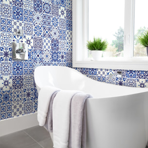 Stickers muraux - Sticker Mural Carrelage adhésif Cuisine Salle de Bain - 60 STICKERS CARRELAGES GRECCIO