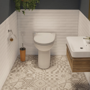 Sanicompact 43 éco+ WC compact avec broyeur sanitaire, silencieux, 1 entrée disponible pour lave-mains, blanc (C43LV)
