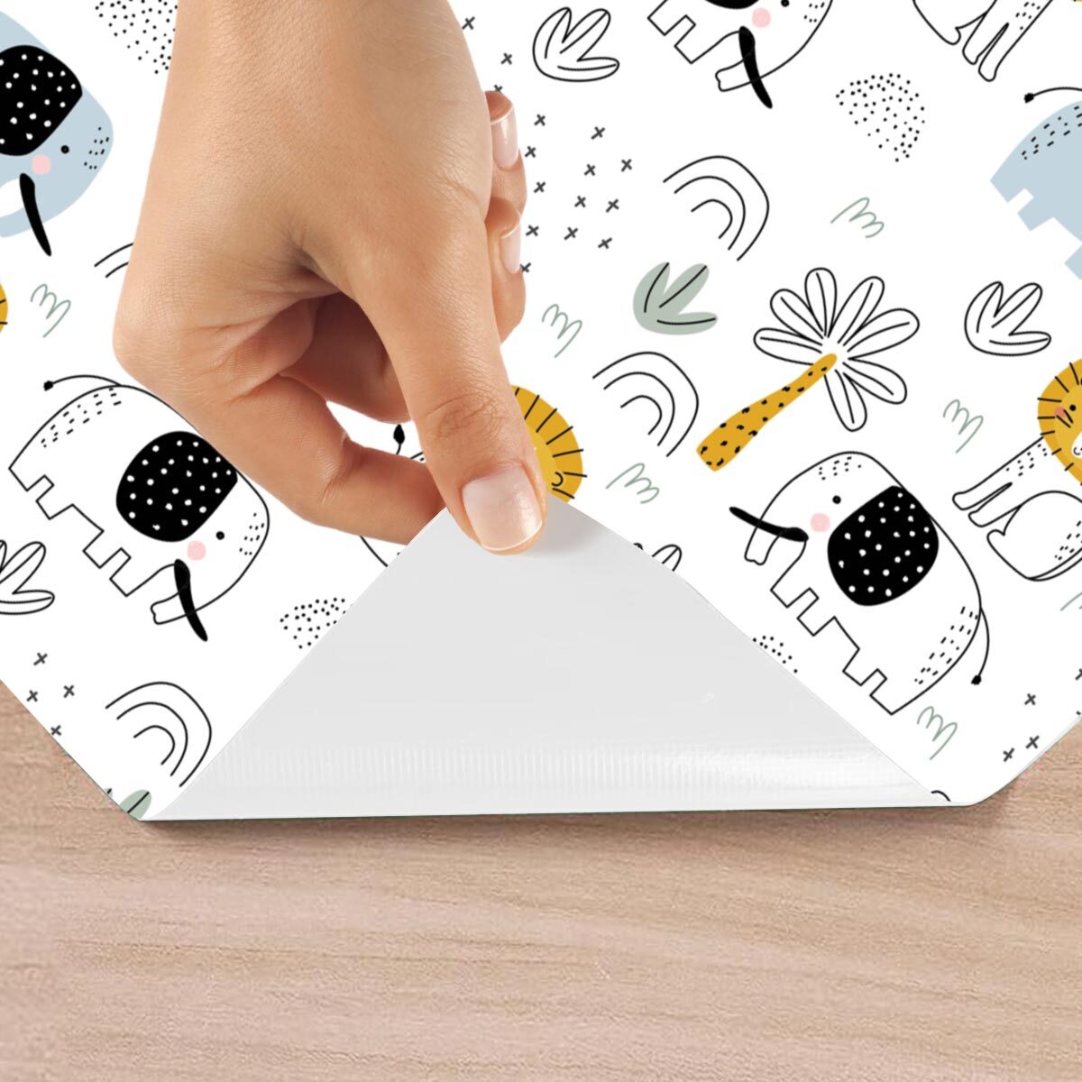 Rouleau revêtement adhésif vinyle au mètre - Sticker lavable Cuisine Meuble Armoire Porte - ANIMAUX AFRICAINS