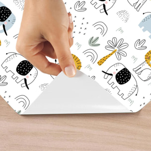 Rouleau revêtement adhésif vinyle au mètre - Sticker lavable Cuisine Meuble Armoire Porte - ANIMAUX AFRICAINS