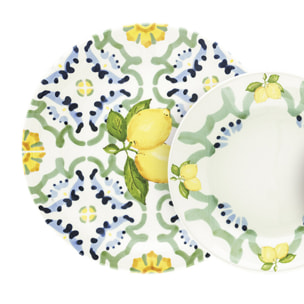 Servizio piatti Amalfi da 18 pezzi in ceramica sottosmalto