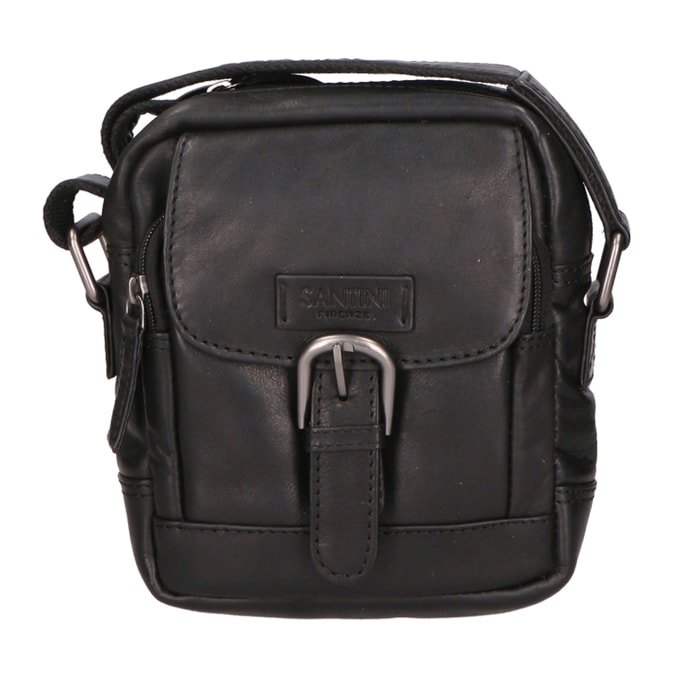 Borsa a tracolla unisex vera pelle - Modello False - 100% Made in Italy - 15.0 x 19.0 x 5.0 cm