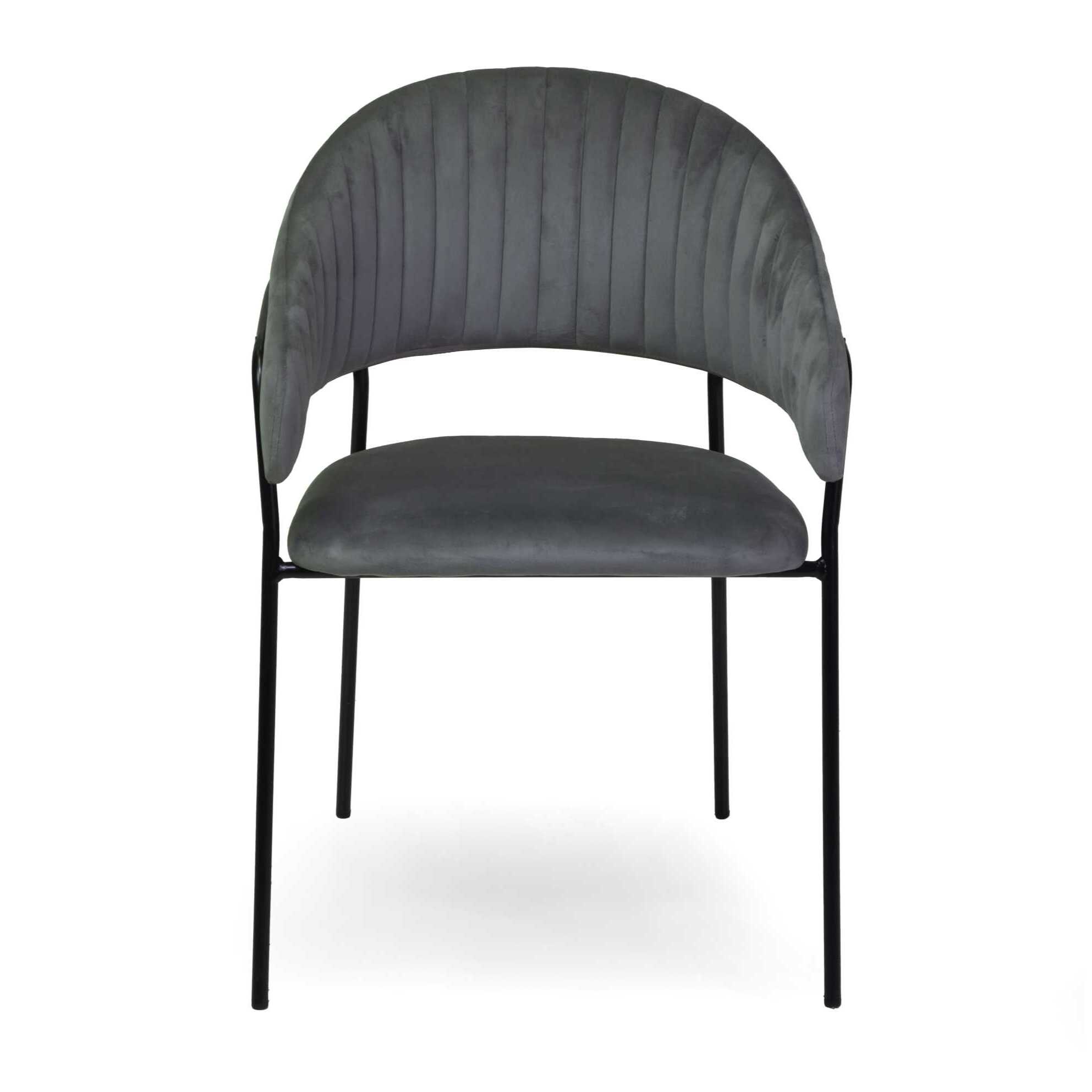 Poltrona Chloe Vacchetti in velluto grigio con struttura nera cm59x51h83,5