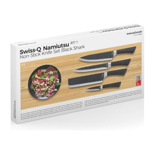 Set di Coltelli Black Shark Swiss·Q Namiutsu InnovaGoods 4 Pezzi