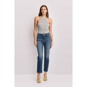 Kocca - Pantaloni in denim taglio cropped Donna, Denim