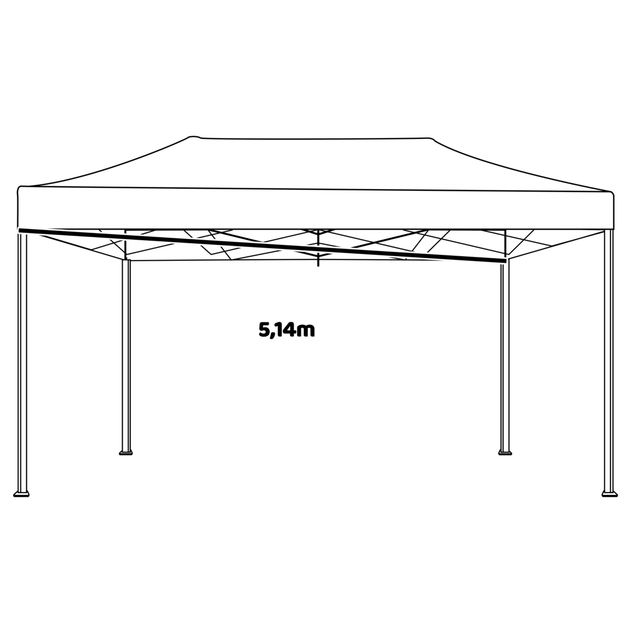 Kebon Tenda / Gazebo Per Giardino 3X4,5 Mt Impermeabile Tendone Pieghevole Per Fiere E Mercati Colore Nero