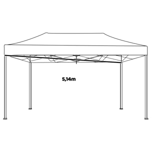 Kebon Tenda / Gazebo Per Giardino 3X4,5 Mt Impermeabile Tendone Pieghevole Per Fiere E Mercati Colore Nero