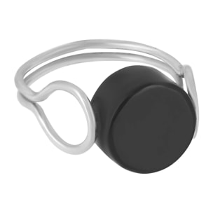 Anillo plata de ley "Fix Onix2" cristal negro