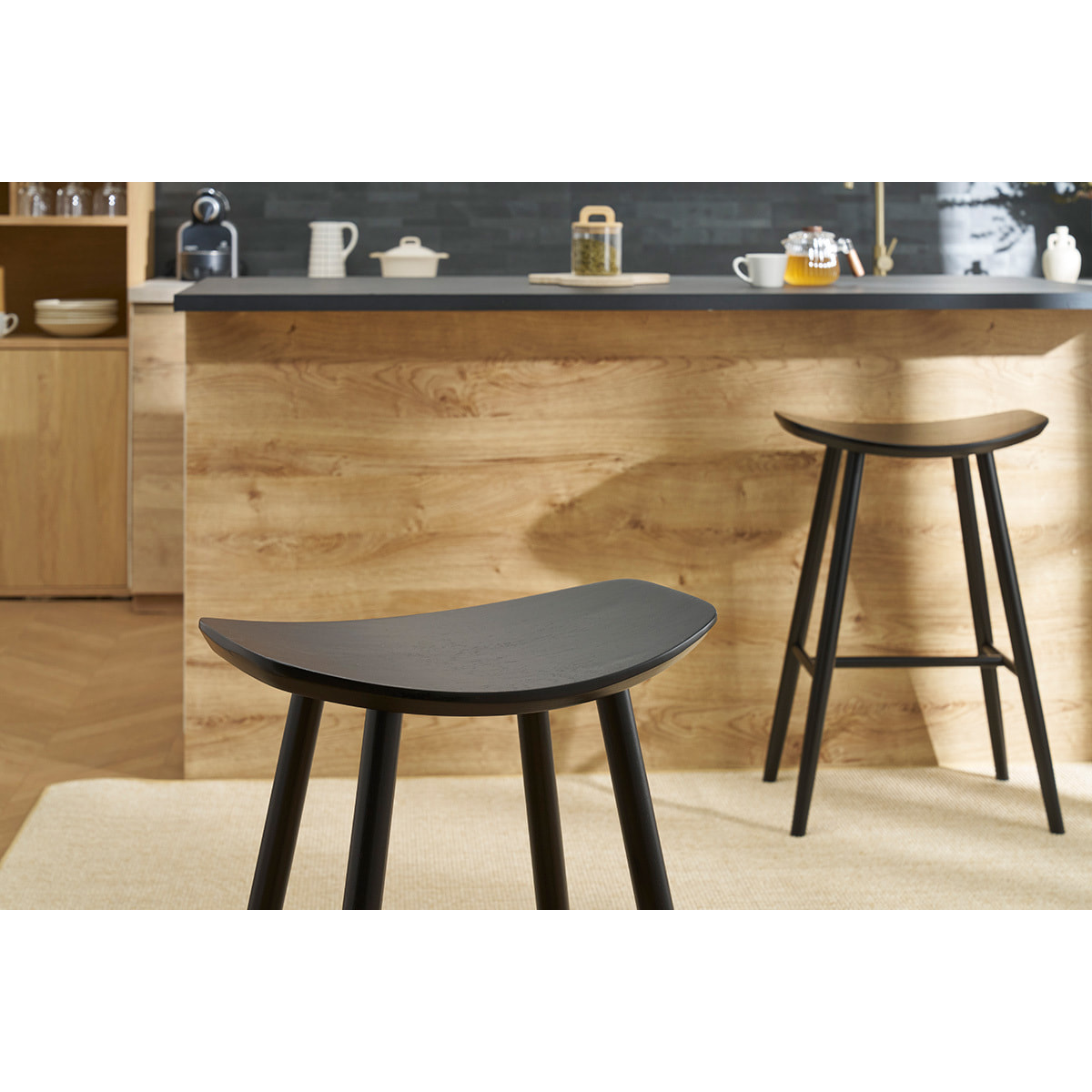 Tabouret de bar design noir 72 cm DEMORY