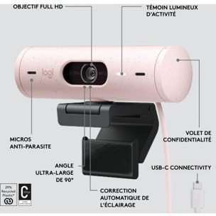 Webcam LOGITECH Brio 500 HD Rose