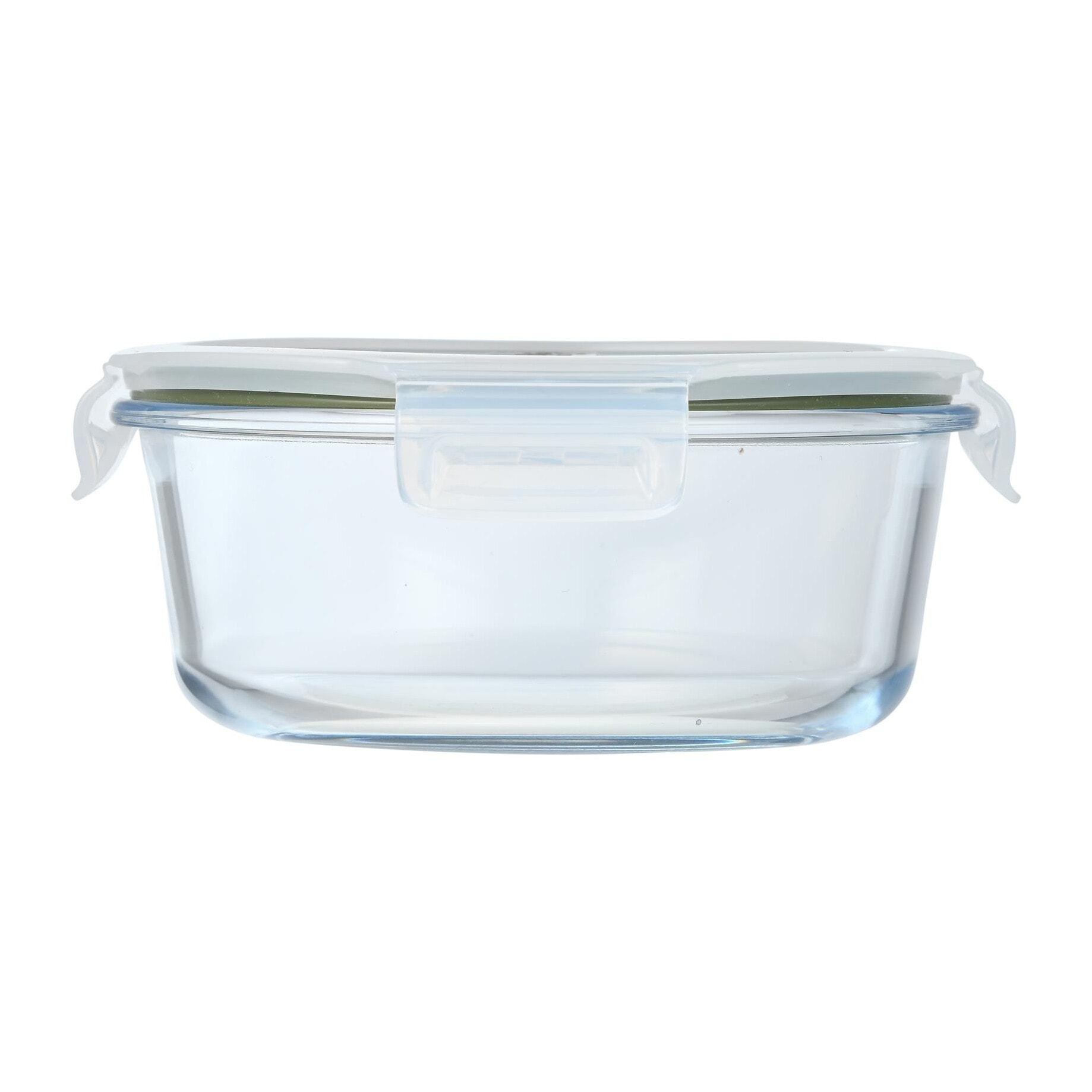 Hermético redondo transparente 18,4x18,4x7,6cm - 950ml vidrio borosilicato con tapa hermética expert san ignacio