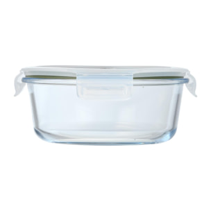 Hermético redondo transparente 18,4x18,4x7,6cm - 950ml vidrio borosilicato con tapa hermética expert san ignacio