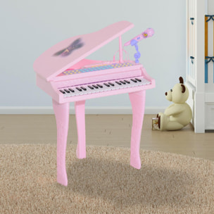 Piano à queue électronique 37 touches multifonctions avec micro haut parleur rose