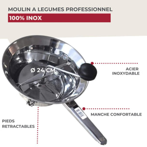 Moulin à légumes inox 24 cm Fackelmann Handmade Tradition