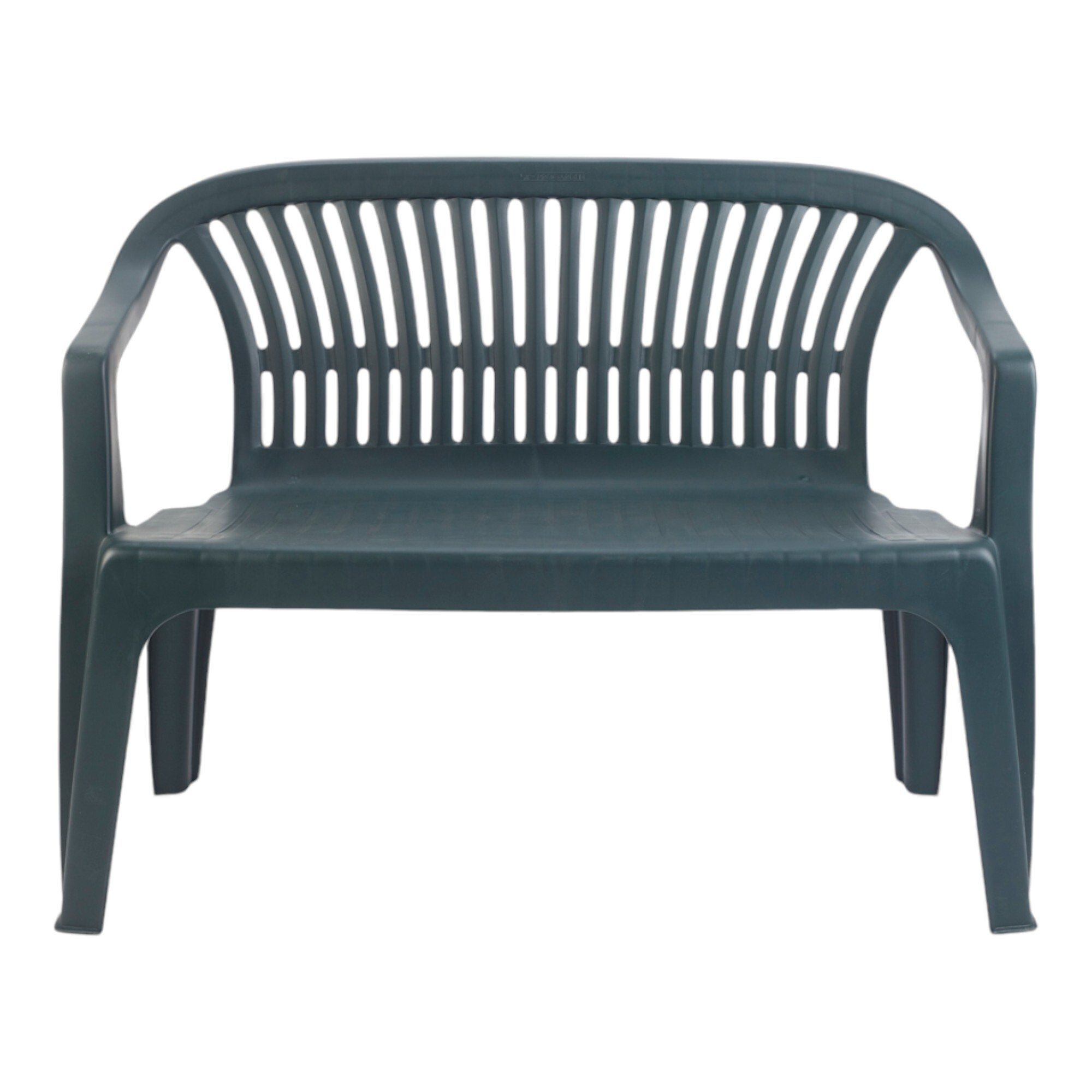Panchina da esterno Asmi, Panca monoblocco da giardino, Panchina outdoor, 100% Made in Italy, 114x55h82 cm, Verde
