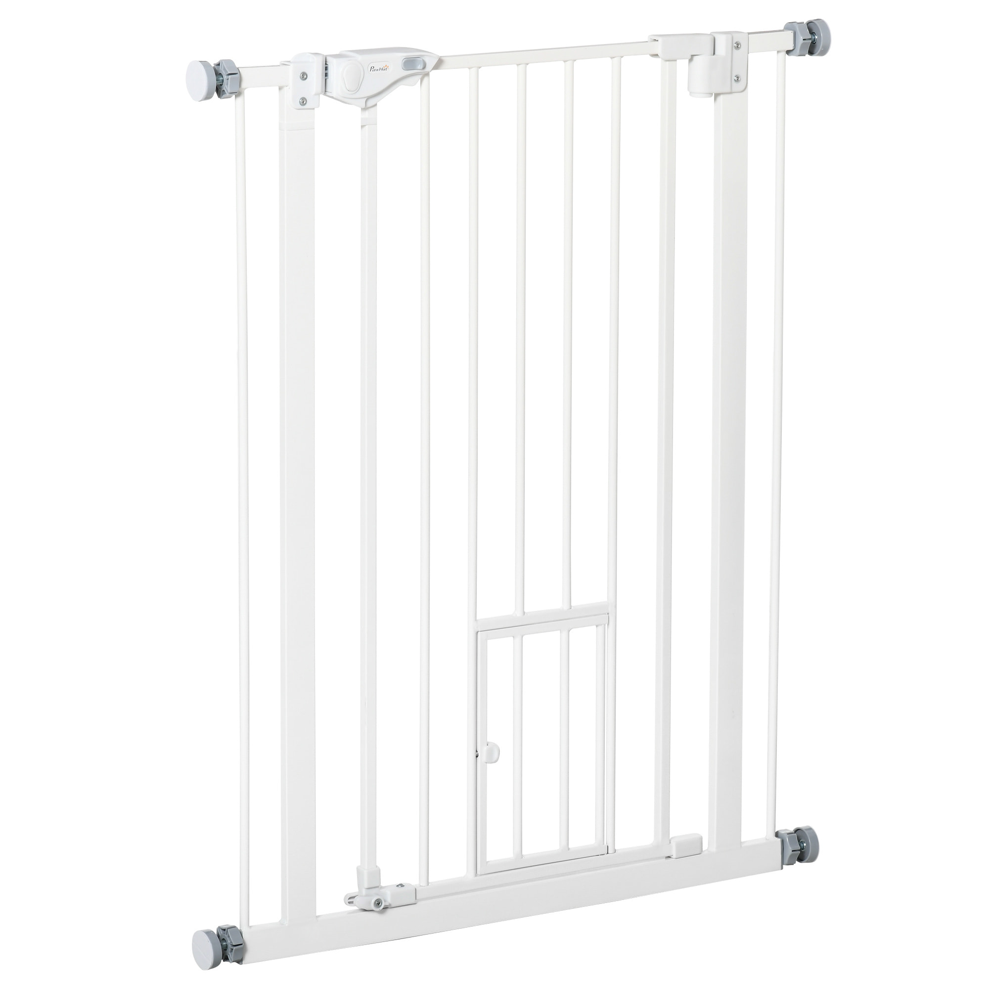 Barrera de Seguridad Perros Escaleras Puertas 74-80 cm con Puerta Altura 91,4 cm